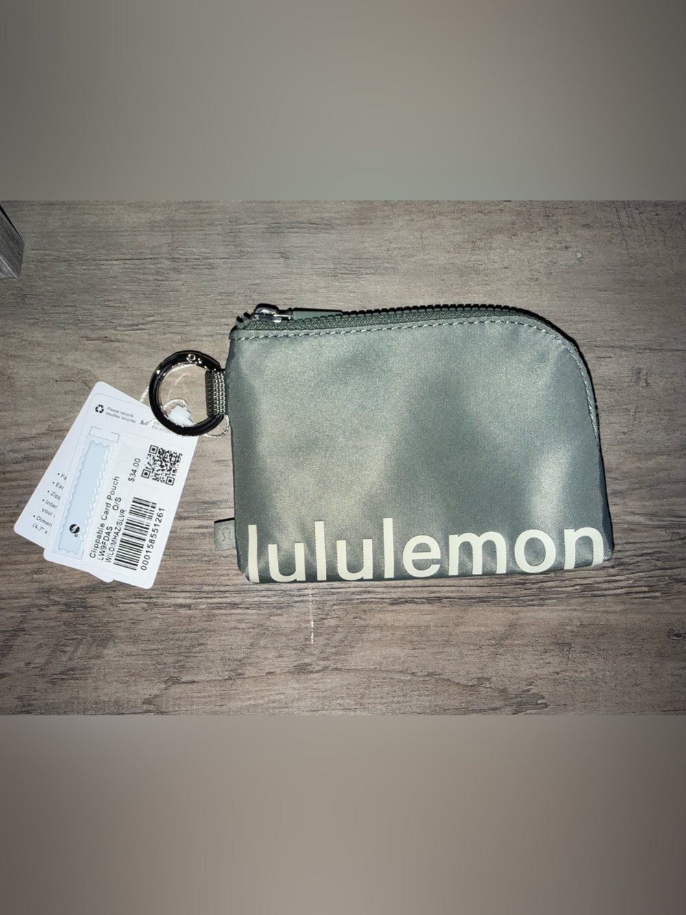 Lululemon Clippable Pouch Willow Leaf